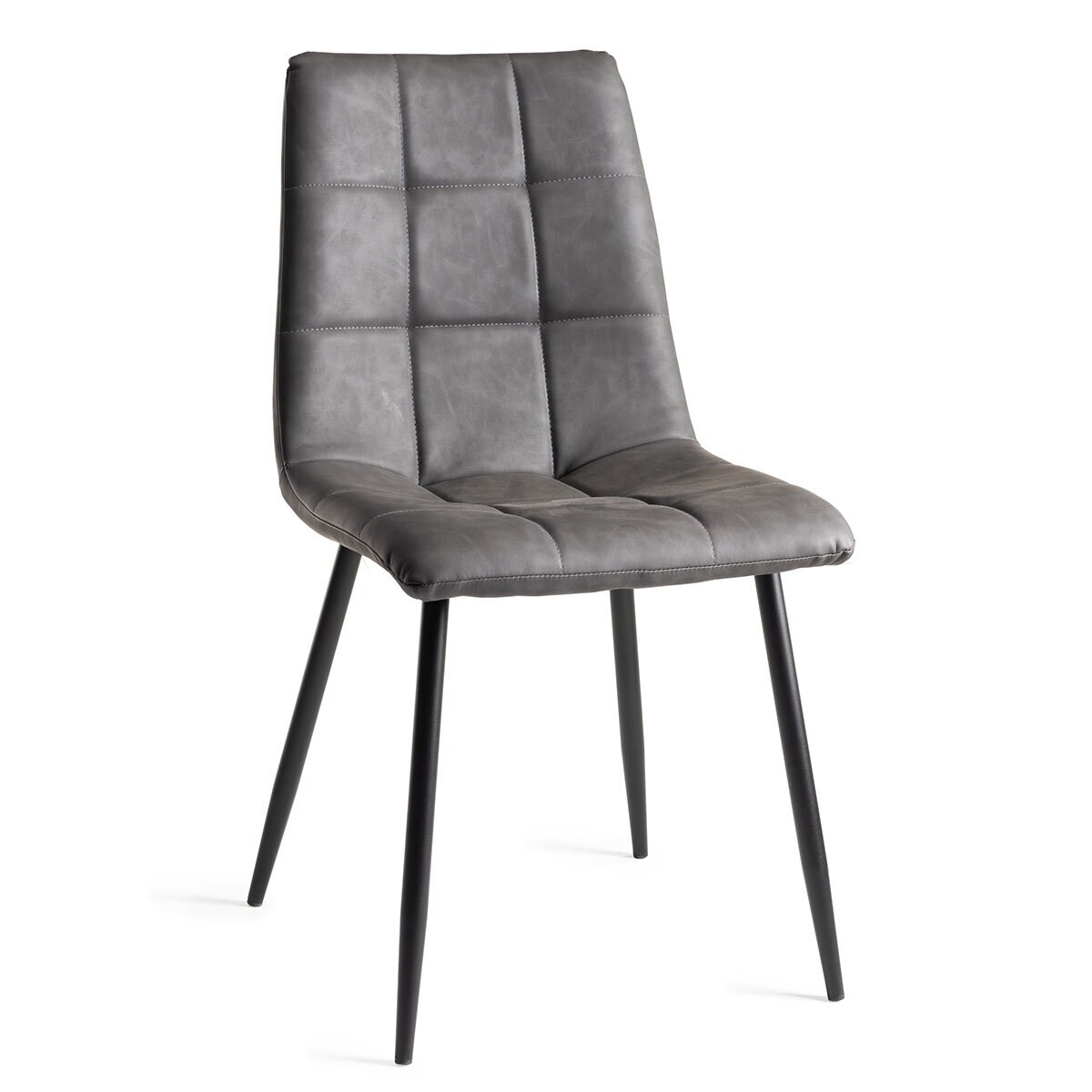Marlow Grey Faux Leather Tapered Back Dining Chair, 2 Pack
