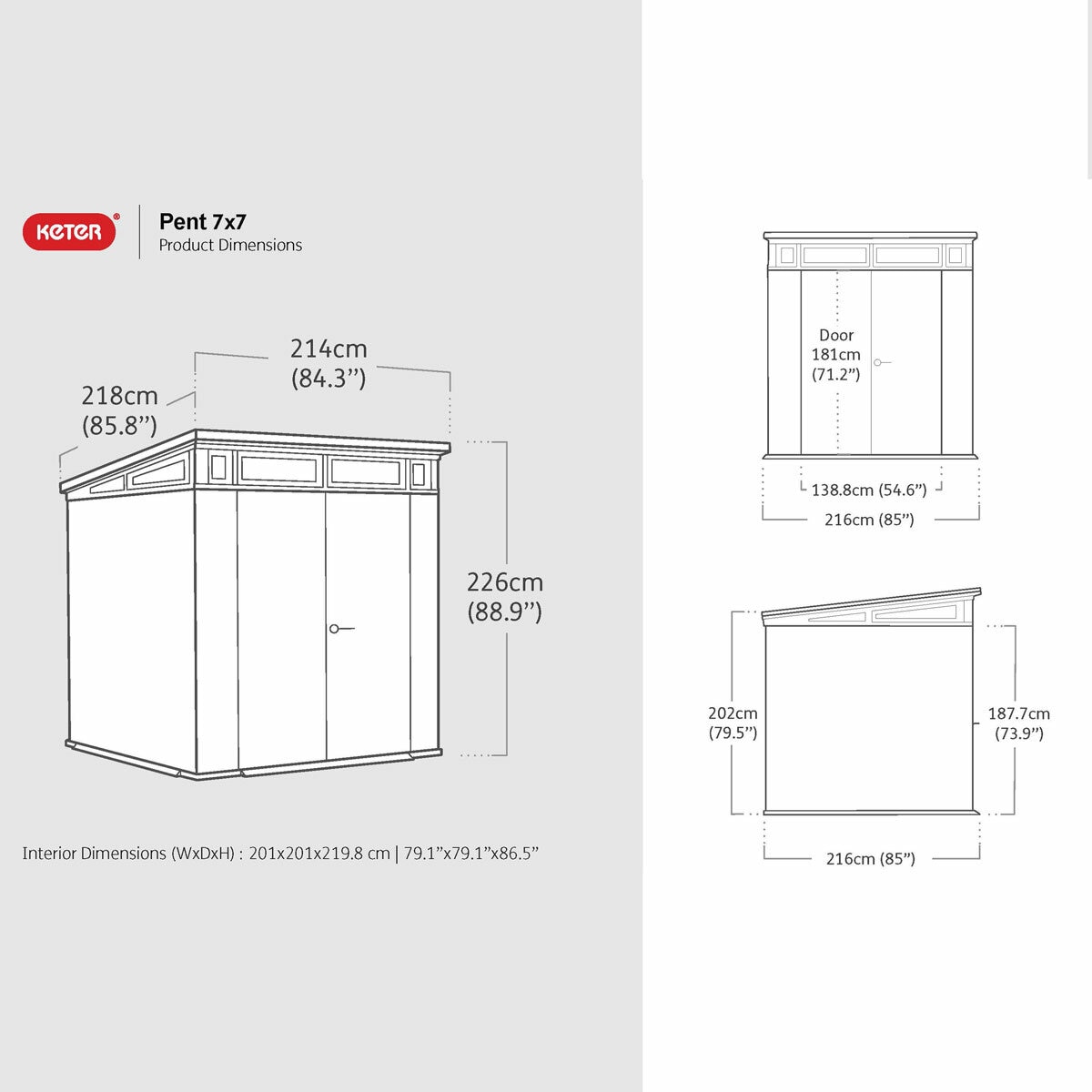 Keter Ashwood Signature 7ft 1" x 7ft 1" (2.16 x 2.16m) Storage Shed Keter Ashwood Signature 7ft 1" x 7ft 1" (2.16 x 2.16m) Storage Shed