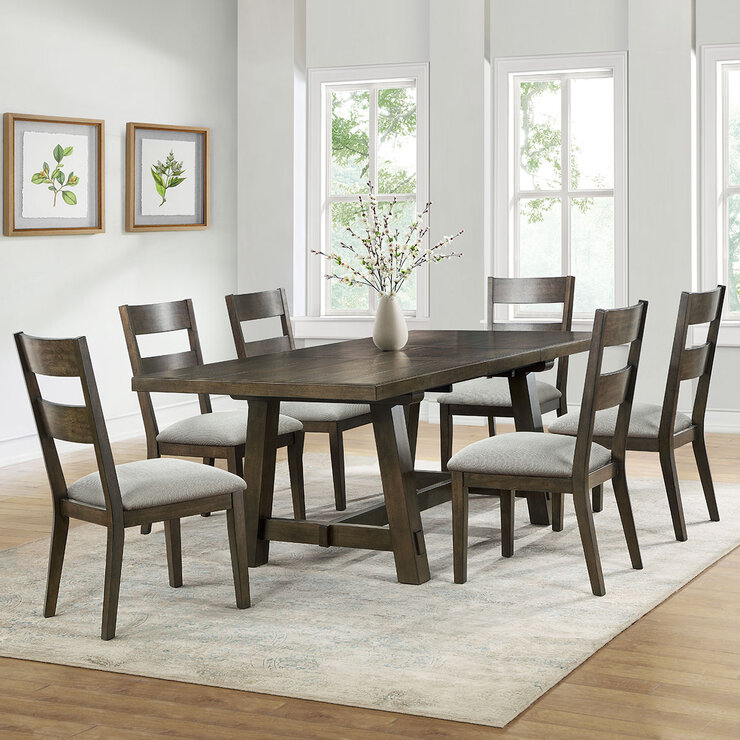 Brinley Extending Dining Table + 6 Dining Chairs, Seats 4-6 Brinley Extending Dining Table + 6 Dining Chairs, Seats 4-6