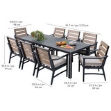 SunVilla Brookwood 9 Piece Cushioned Patio Dining Set + Cover