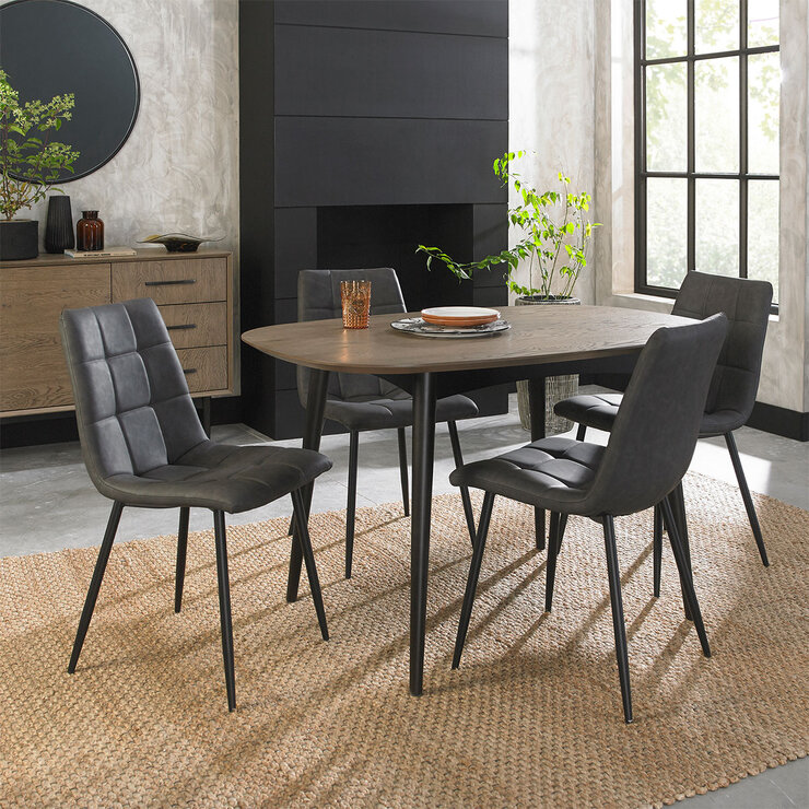 Marlow Grey Faux Leather Tapered Back Dining Chair, 2 Pack Marlow Grey Faux Leather Tapered Back Dining Chair, 2 Pack