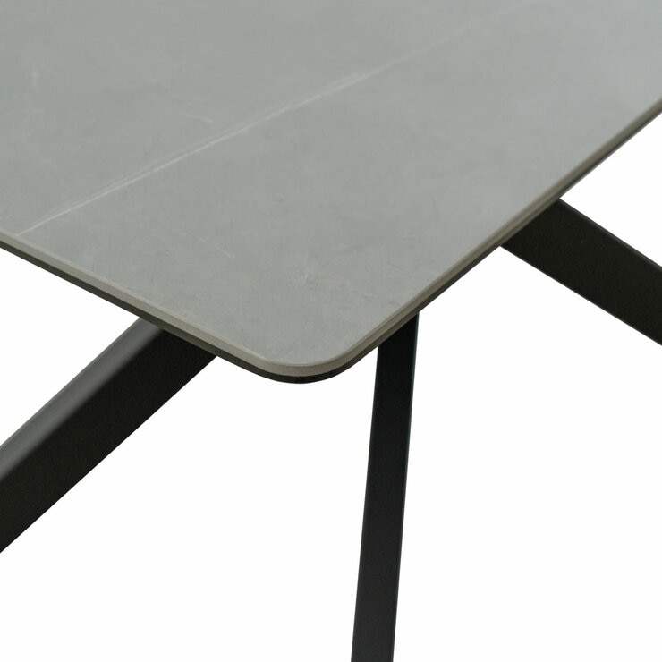 Indus Valley Arden Ceramic Dining Table With Grey Corner Bench & Low Bench