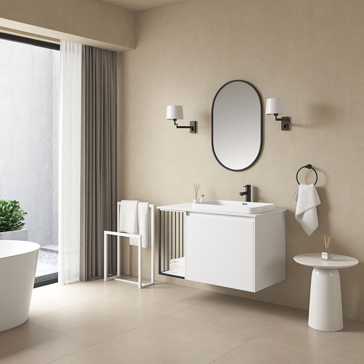 Ove Judy 1000mm Wide Wall Mounted Vanity in Matte White