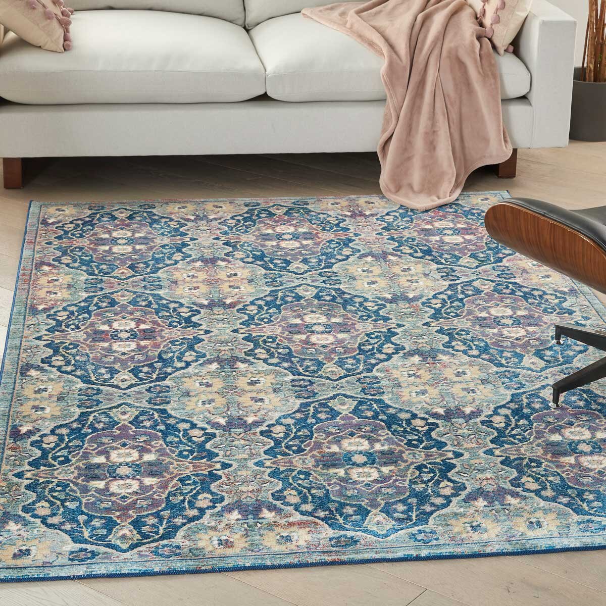 Ankara Global Collection Blue Patterned Rug, 160 x 229 cm