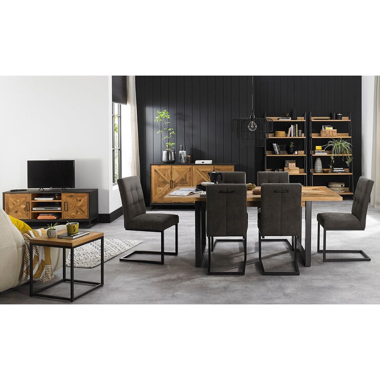 Bentley Designs Greenwich Extending Dining Table + 6 Cantilever Chairs, Seats 6-8 Bentley Designs Greenwich Extending Dining Table + 6 Cantilever Chairs, Seats 6-8