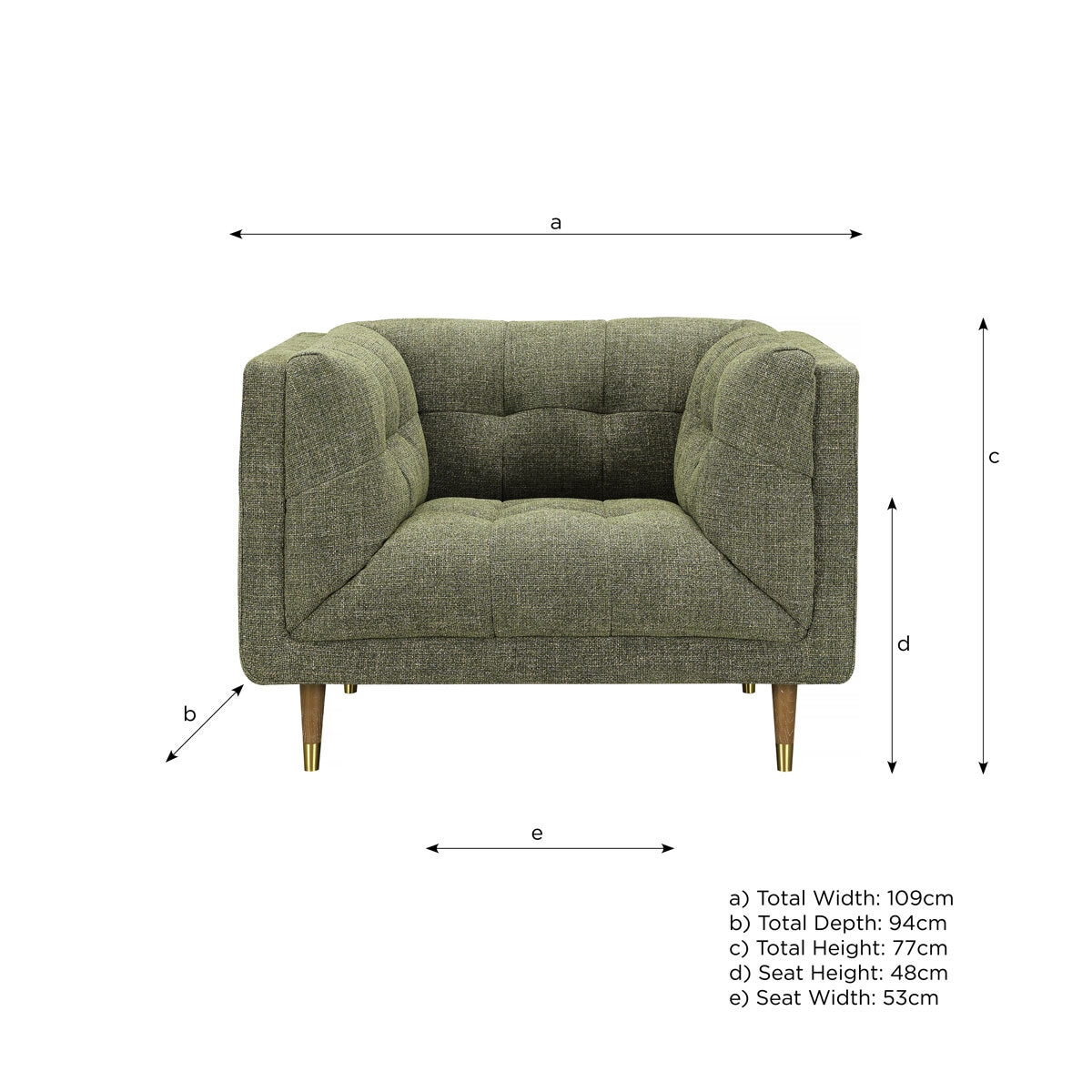 Isla Green Fabric Armchair