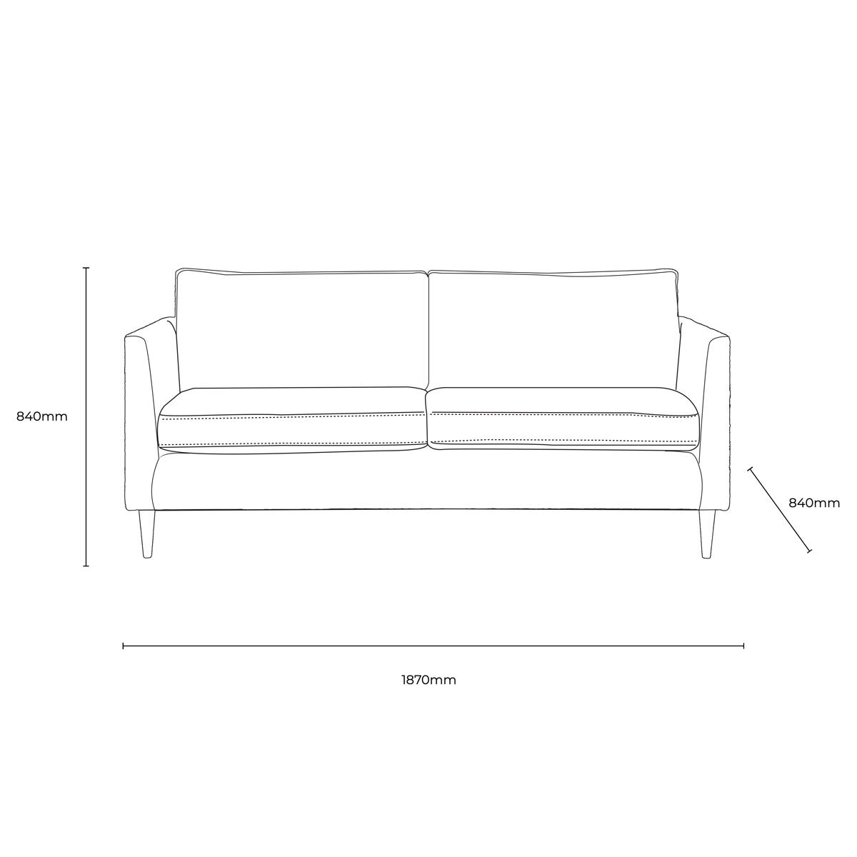 Gallery Gateford Cream Fabric 3 Seater Sofa