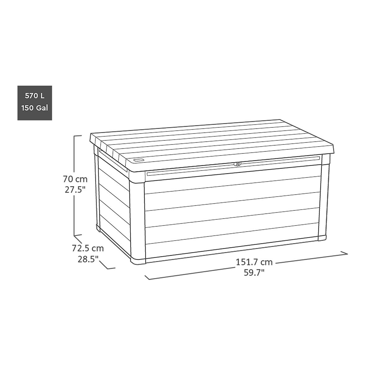 Keter Ashwood Signature 150 Gallon Deck Box