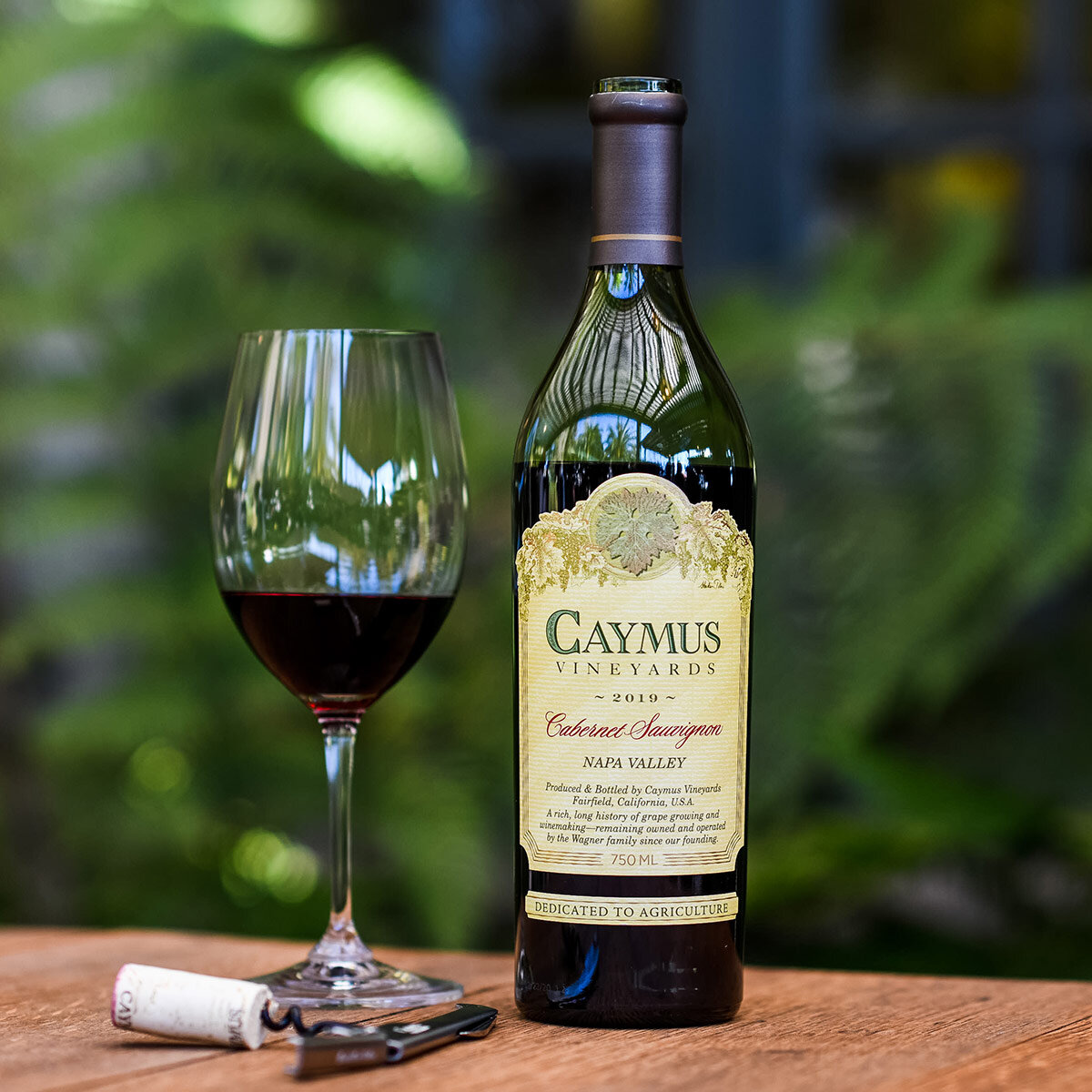 Caymus Vineyards Cabernet Sauvignon with wine glass