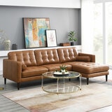 Simon Li Harstine Brown Leather Corner Sofa