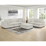 Thomasville Lowell Light Grey Fabric 6 Piece Modular Sofa