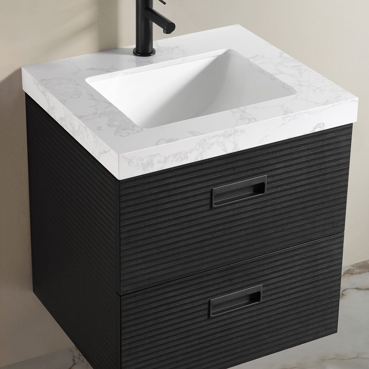 Ove Otis 600mm Wide Wall Mounted Vanity in Black