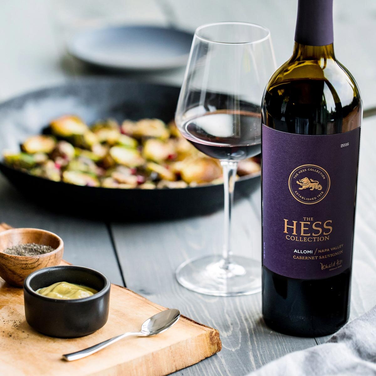 Lifestyle image of bottle in kitchen setting
