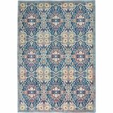 Ankara Global Collection Blue Patterned Rug, 160 x 229 cm