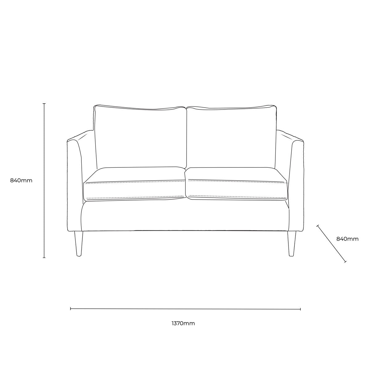 Gallery Gateford Cream Fabric 2 Seater Sofa