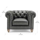 Allington Grey Leather Chesterfield Armchair