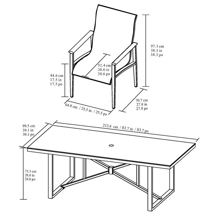 Agio Delray 7 Piece Sling Dining Set with Sintered Stone Table Top + Cover