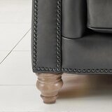 Allington 2 Seater Grey Leather Chesterfield Sofa