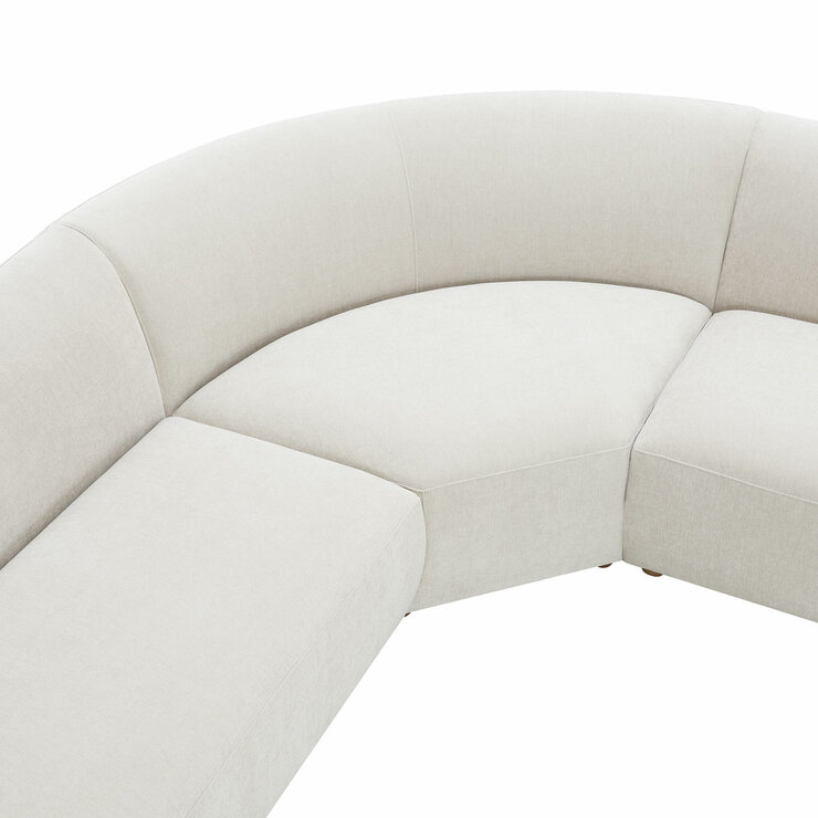 Dolen Beige Fabric 3 Piece Corner Sofa