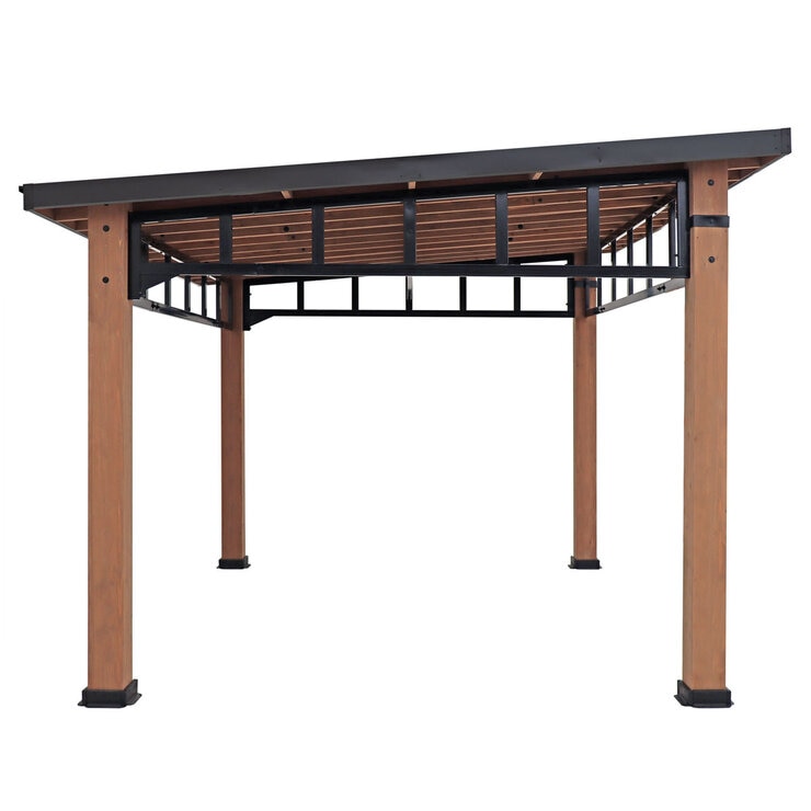 Yardistry 12ft x 14ft (3.7 x 4.3m) Contemporary Gazebo with Aluminium Flat Top Roof