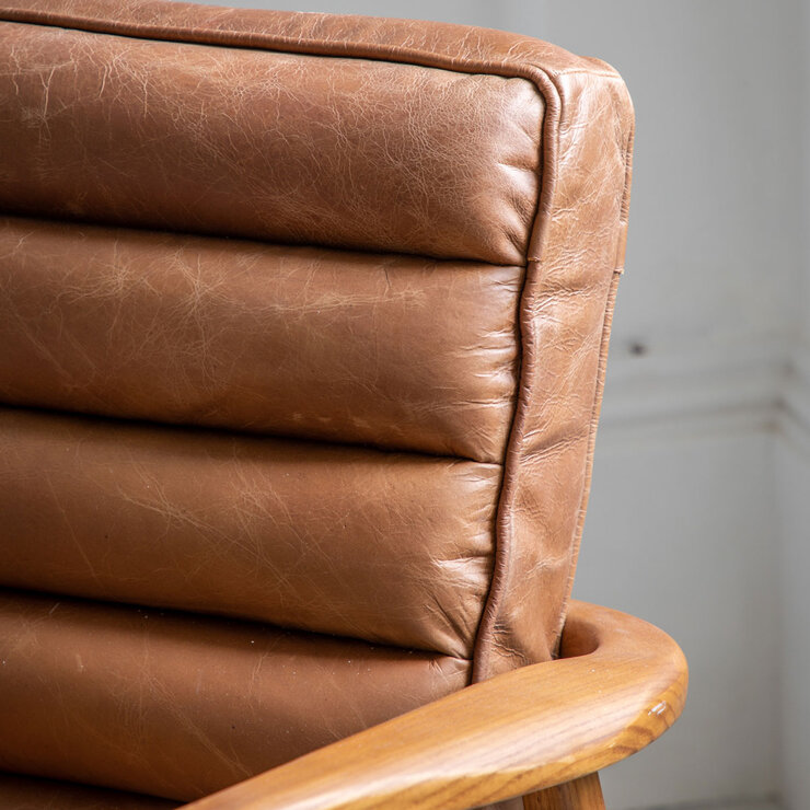 Gallery Datsun Brown Leather Armchair