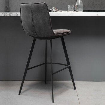 Gallery Henley Grey Faux Leather Bar Stool, 2 Pack