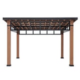 Yardistry 12ft x 14ft (3.7 x 4.3m) Contemporary Gazebo with Aluminium Flat Top Roof