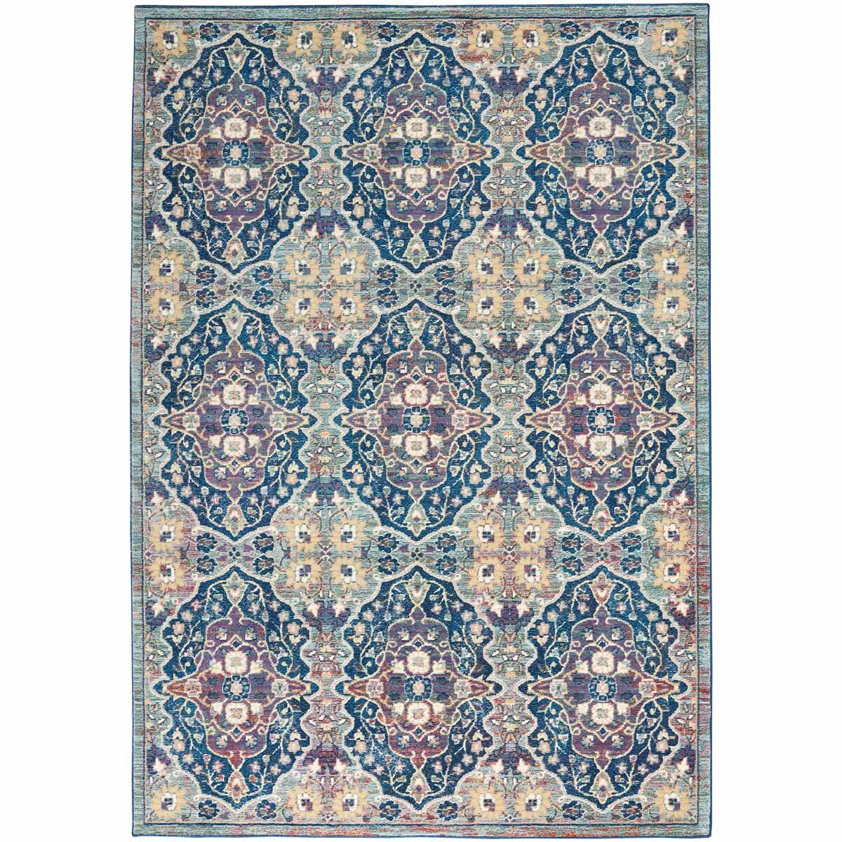 Ankara Global Collection Blue Patterned Rug, 160 x 229 cm