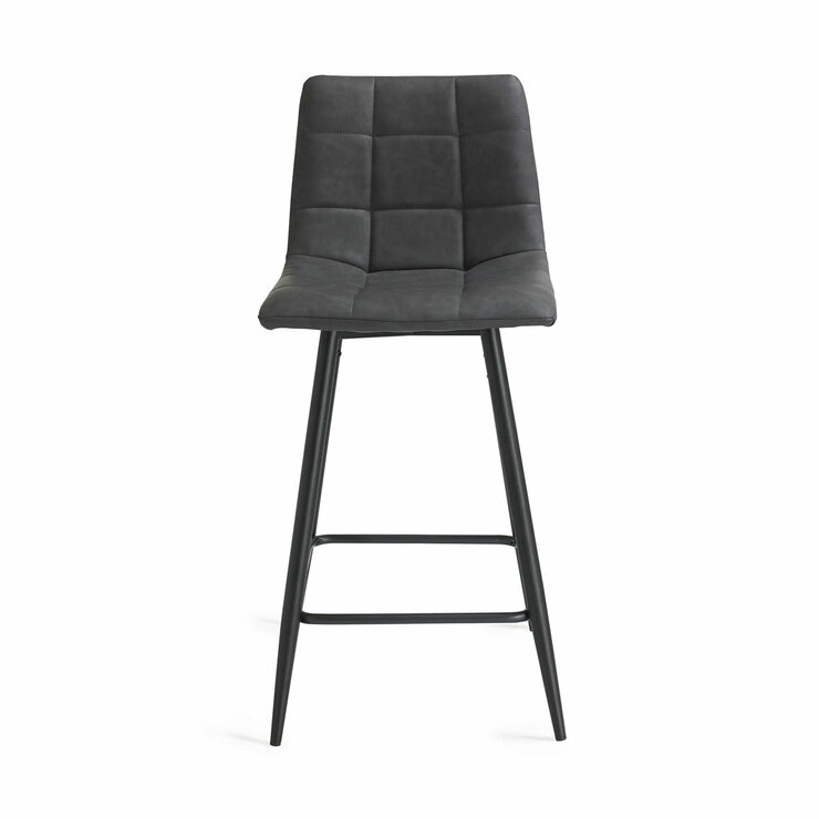 Marlow Grey Faux Leather Tapered Back Bar Stool, 2 Pack