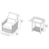 SunVilla Simone 3 Piece Woven Bistro Set + Cover