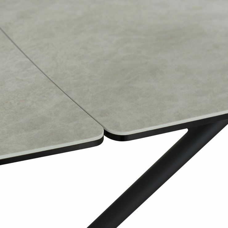 Indus Valley Skylar Ceramic Extending Dining Table + 6 Taupe Chairs, Seats 6-8