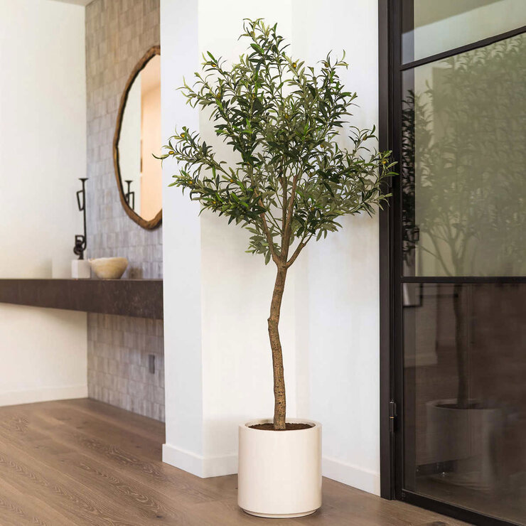 Artificial 6.5ft Olive Tree in Planter Artificial 6.5ft Olive Tree in Planter