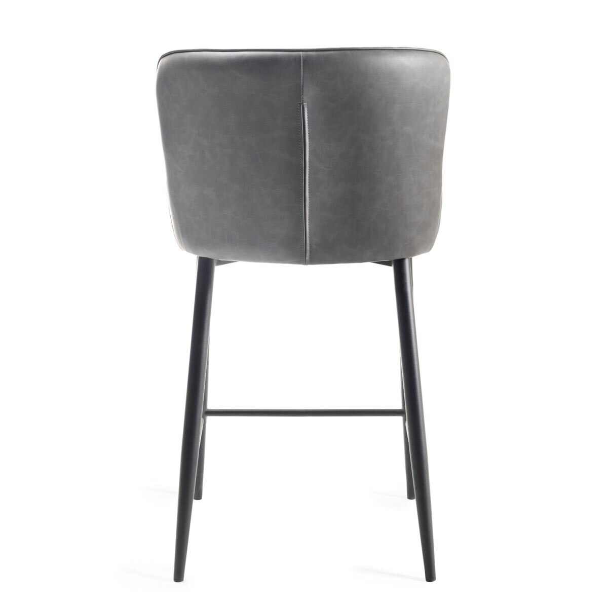 Finch Grey Faux Leather Diamond Stitch Bar Stool, 2 Pack