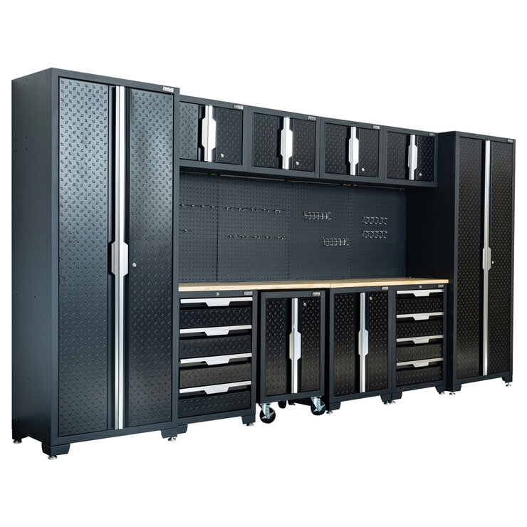 Hilka Garage Pro+ 24 Gauge Steel 11 Piece Cabinet Set