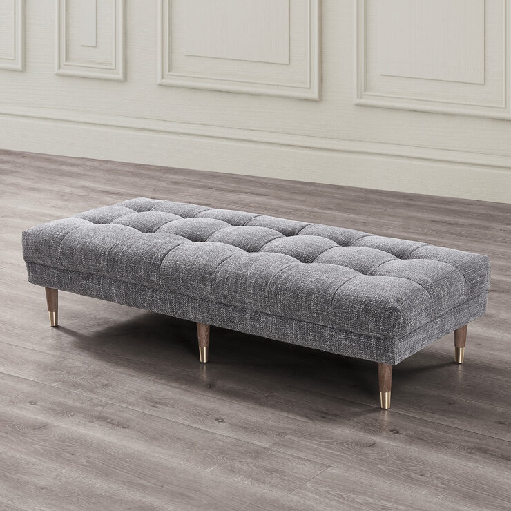 Isla Grey Fabric Ottoman Isla Grey Fabric Ottoman
