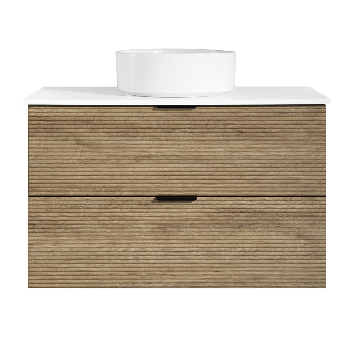 Ove Archie 900mm Wide Wall Mounted Vanity with 2 Drawers in Natural Oak