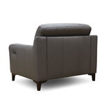 Colby Dark Grey Leather Armchair with Power Footrest