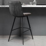 Gallery Henley Grey Faux Leather Bar Stool, 2 Pack