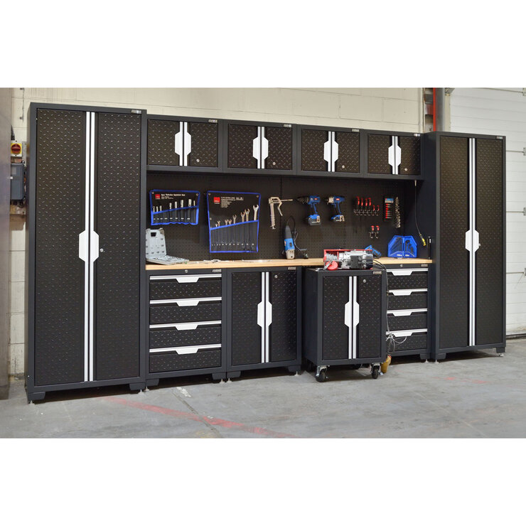 Hilka Garage Pro+ 24 Gauge Steel 11 Piece Cabinet Set