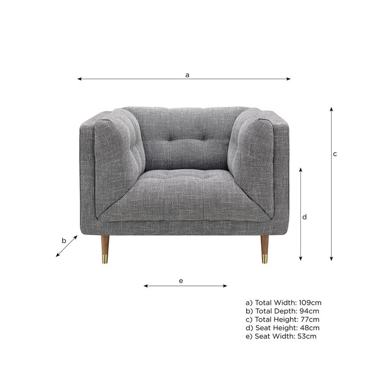 Isla Grey Fabric Armchair Isla Grey Fabric Armchair
