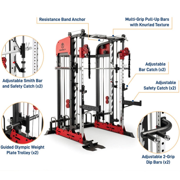 Marcy SM-7553 Pro Deluxe Smith Cage Home Gym System Marcy SM-7553 Pro Deluxe Smith Cage Home Gym System