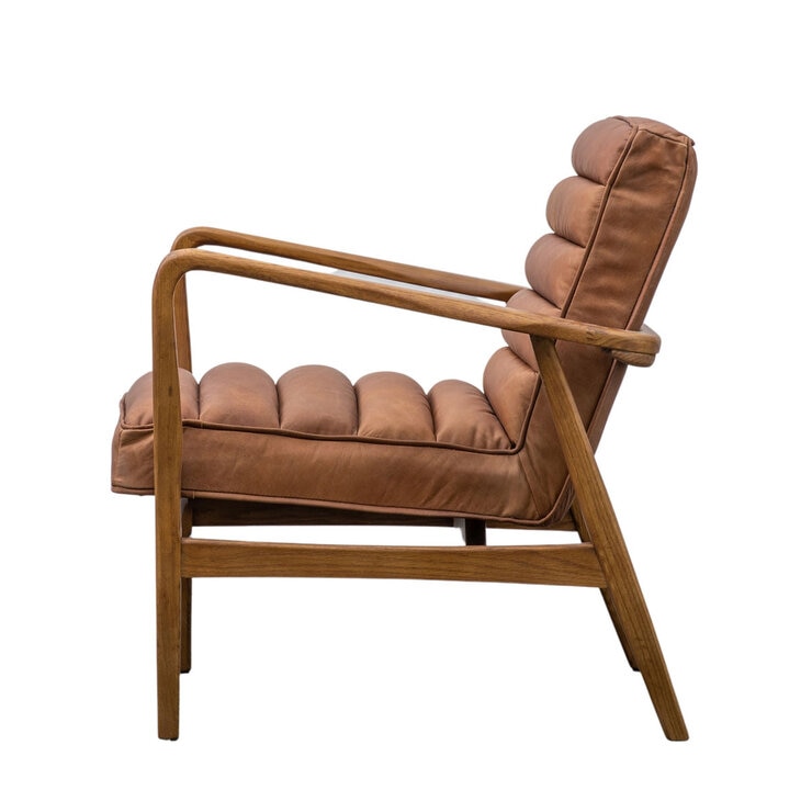 Gallery Datsun Brown Leather Armchair