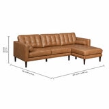 Simon Li Harstine Brown Leather Corner Sofa
