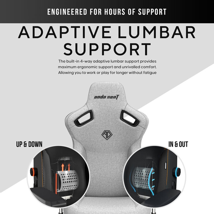 anda seaT Kaiser Series 3 Large Fabric Gaming Chair, Grey