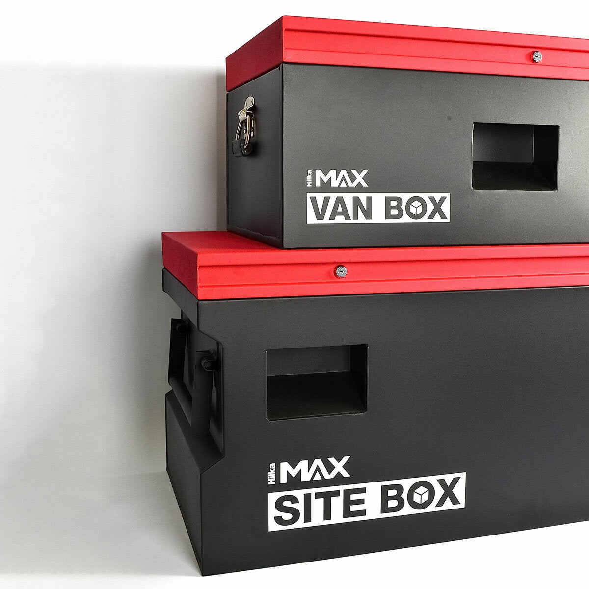 Hilka 32" (81cm) Van / 42" (107cm) Heavy Duty Steel Site Storage Box Bundle Hilka 32" (81cm) Van / 42" (107cm) Heavy Duty Steel Site Storage Box Bundle