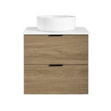 Ove Archie 600mm Wide Wall Mounted Vanity with 2 Drawers in Natural Oak