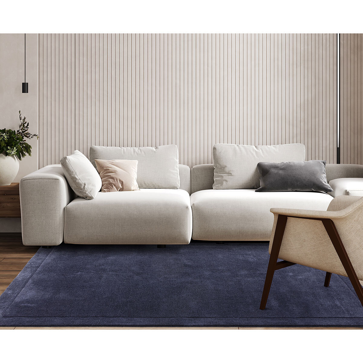 Rise Collection Navy Rug, 160 x 230 cm