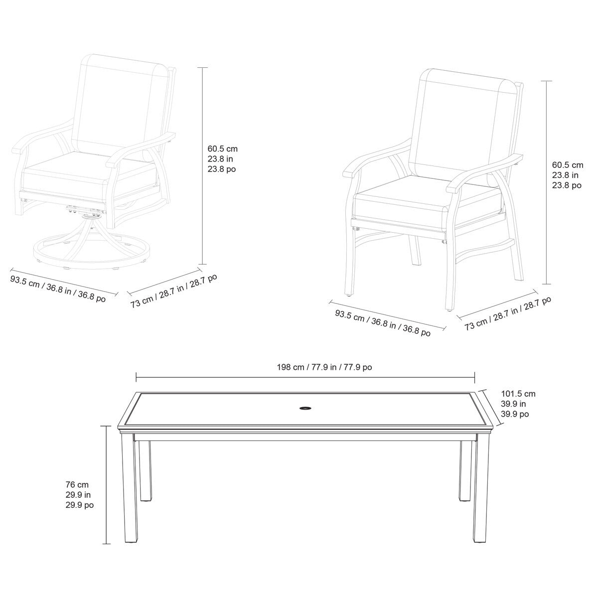 SunVilla Kingston 7 Piece Cushioned Dining Set + Cover