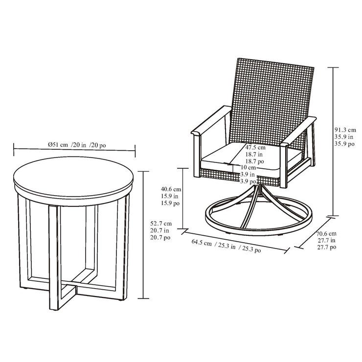 Agio McKinnon 3 Piece Woven Bistro Set + Cover Agio McKinnon 3 Piece Woven Bistro Set + Cover