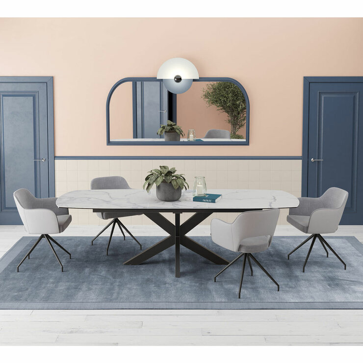 AKANTE Chicago Grey Swivel Dining Chair, 2 Pack